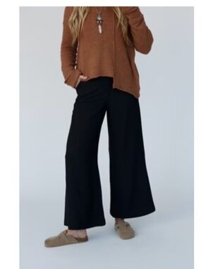 Three Bird Nest Wide Leg Black Pants